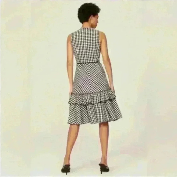 TOME Collective Gingham Ruffle Hem Dress 
Black And White- Size 6 NWT! - Picture 2 of 12